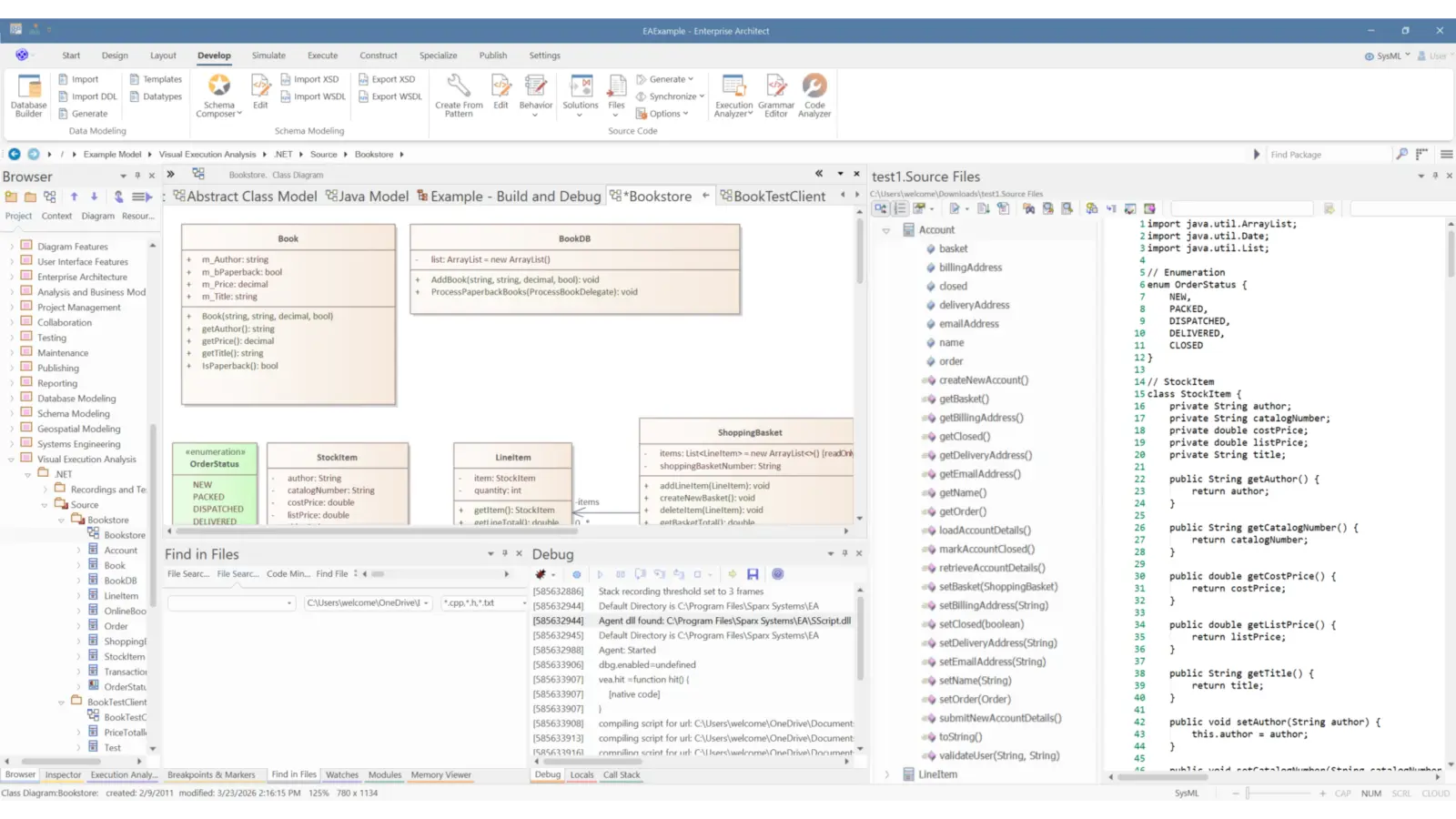 debug test compile and visualize your code with enterprise architect sparx ea